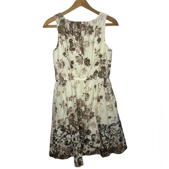 Lands’ End Canvas Floral Print Sleeveless Dress Brown Beige US 4 Small - Picture 6 of 12